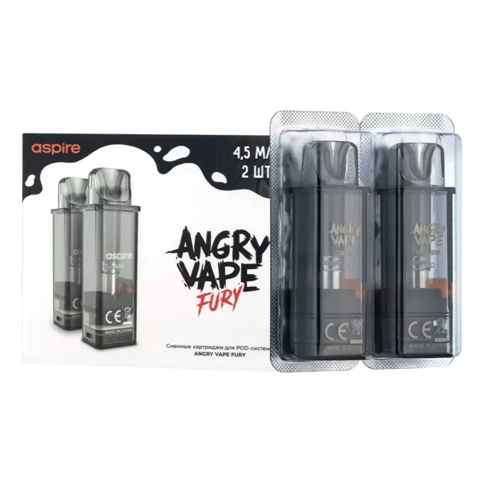 Сменный картридж Angry Vape Fury, 4.5 мл, 0.8 Ом (2 шт)