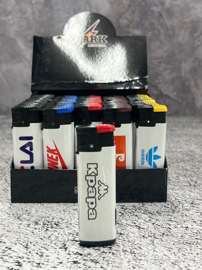 Газовая зажигалка турбо с фонарем (в блоке 50 шт) Артикул:Spark