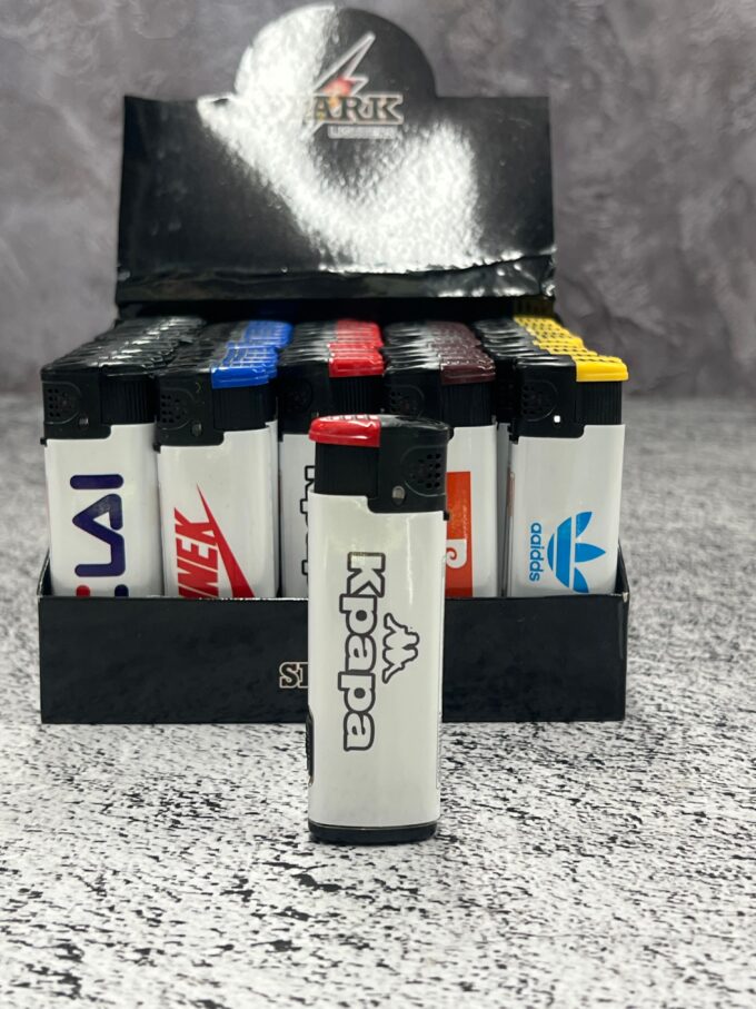 Газовая зажигалка турбо с фонарем (в блоке 50 шт) Артикул:Spark