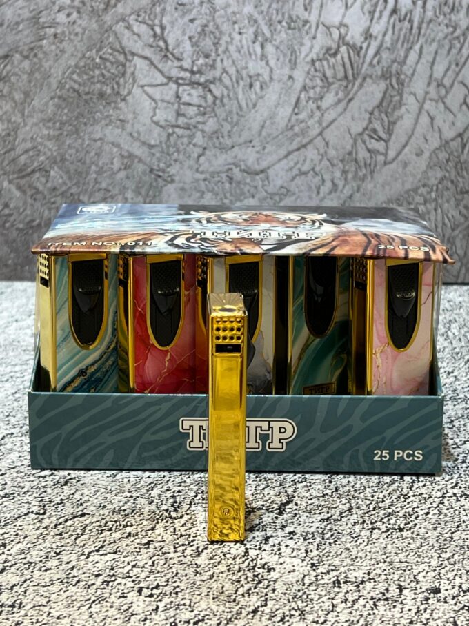 Газовая зажигалка металл турбо (в блоке 25 шт) Артикул:011